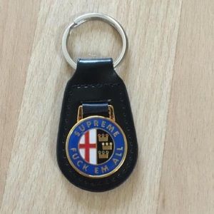 Supreme S/S16 F*ck Em All Leather Keychain